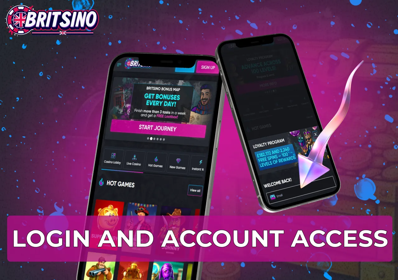 Quick login provides convenient access to the account and key platform features.